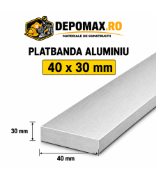 Platbanda aluminiu 40 x 30 mm, 6 metri (EN-AW 6060)